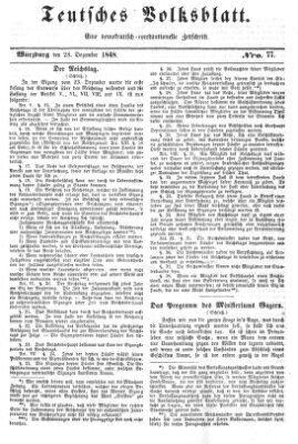 Teutsches Volksblatt Donnerstag 28. Dezember 1848