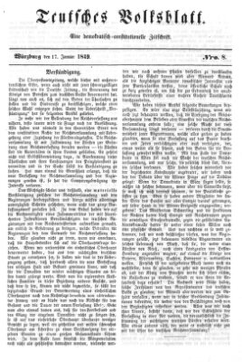 Teutsches Volksblatt Mittwoch 17. Januar 1849