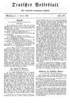 Teutsches Volksblatt Donnerstag 15. Februar 1849