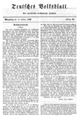 Teutsches Volksblatt Donnerstag 22. Februar 1849