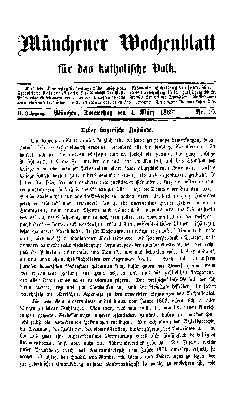 Münchener Wochenblatt für das katholische Volk Donnerstag 4. März 1869