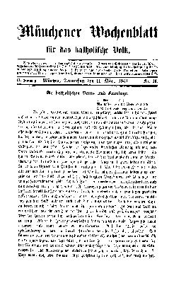 Münchener Wochenblatt für das katholische Volk Donnerstag 11. März 1869