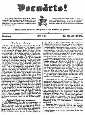 Vorwärts! Sonntag 27. August 1848