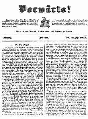 Vorwärts! Montag 28. August 1848