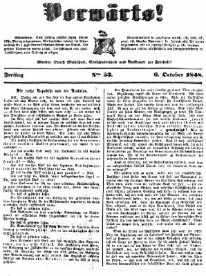 Vorwärts! Freitag 6. Oktober 1848