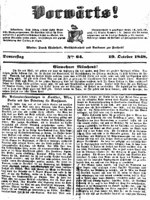 Vorwärts! Donnerstag 19. Oktober 1848