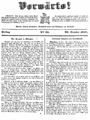 Vorwärts! Freitag 20. Oktober 1848