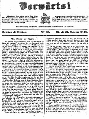 Vorwärts! Sonntag 22. Oktober 1848