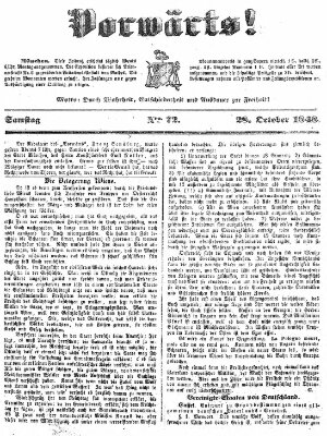 Vorwärts! Samstag 28. Oktober 1848