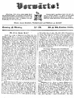 Vorwärts! Montag 30. Oktober 1848