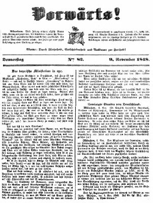 Vorwärts! Donnerstag 9. November 1848