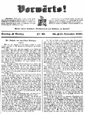 Vorwärts! Sonntag 26. November 1848