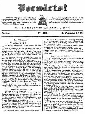 Vorwärts! Freitag 1. Dezember 1848