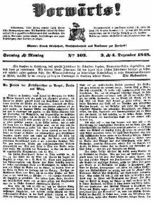 Vorwärts! Montag 4. Dezember 1848