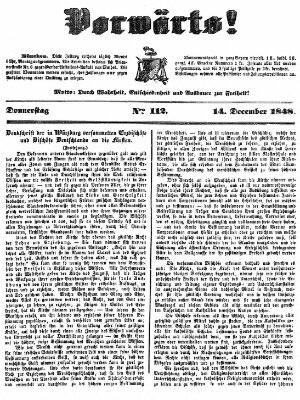 Vorwärts! Donnerstag 14. Dezember 1848