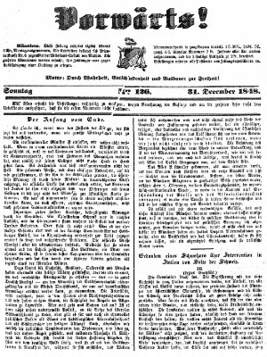 Vorwärts! Sonntag 31. Dezember 1848