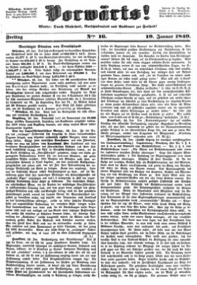 Vorwärts! Freitag 19. Januar 1849