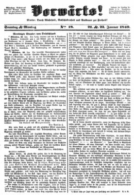 Vorwärts! Montag 22. Januar 1849