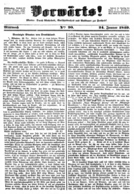 Vorwärts! Mittwoch 24. Januar 1849