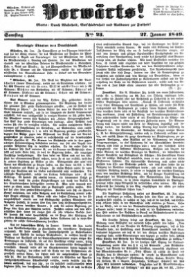 Vorwärts! Samstag 27. Januar 1849