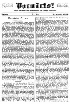 Vorwärts! Freitag 9. Februar 1849