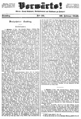 Vorwärts! Samstag 10. Februar 1849