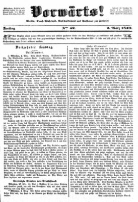 Vorwärts! Freitag 2. März 1849