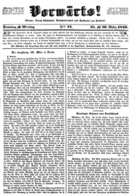 Vorwärts! Montag 26. März 1849