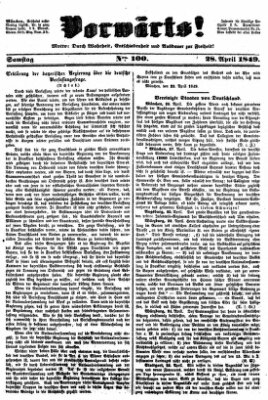 Vorwärts! Samstag 28. April 1849