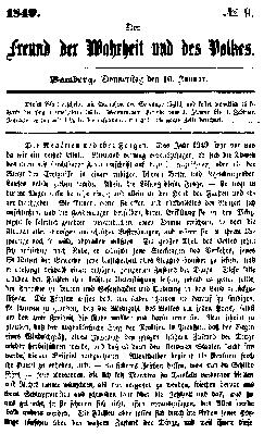 Der Freund der Wahrheit und des Volkes Mittwoch 10. Januar 1849