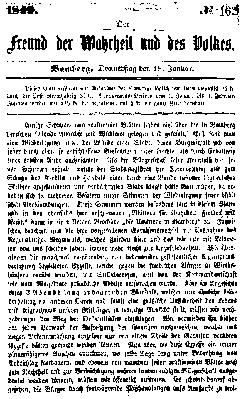 Der Freund der Wahrheit und des Volkes Donnerstag 18. Januar 1849