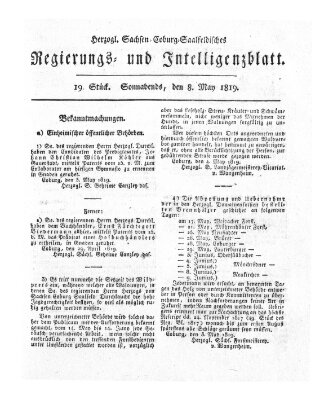 Herzogl.-Sachsen-Coburg-Saalfeldisches Regierungs- und Intelligenzblatt (Coburger Regierungs-Blatt) Samstag 8. Mai 1819