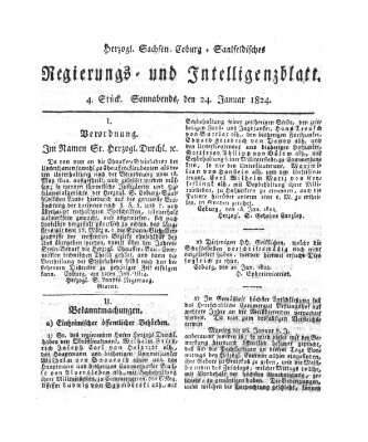 Herzogl.-Sachsen-Coburg-Saalfeldisches Regierungs- und Intelligenzblatt (Coburger Regierungs-Blatt) Samstag 24. Januar 1824