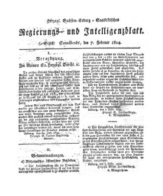 Herzogl.-Sachsen-Coburg-Saalfeldisches Regierungs- und Intelligenzblatt (Coburger Regierungs-Blatt) Samstag 7. Februar 1824