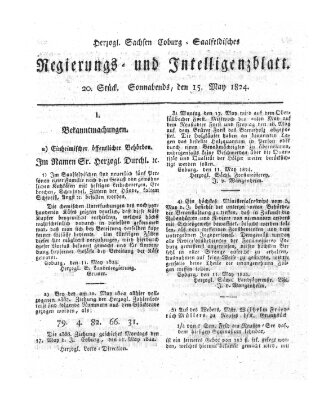 Herzogl.-Sachsen-Coburg-Saalfeldisches Regierungs- und Intelligenzblatt (Coburger Regierungs-Blatt) Samstag 15. Mai 1824