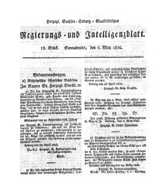 Herzogl.-Sachsen-Coburg-Saalfeldisches Regierungs- und Intelligenzblatt (Coburger Regierungs-Blatt) Samstag 6. Mai 1826