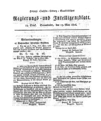 Herzogl.-Sachsen-Coburg-Saalfeldisches Regierungs- und Intelligenzblatt (Coburger Regierungs-Blatt) Samstag 13. Mai 1826