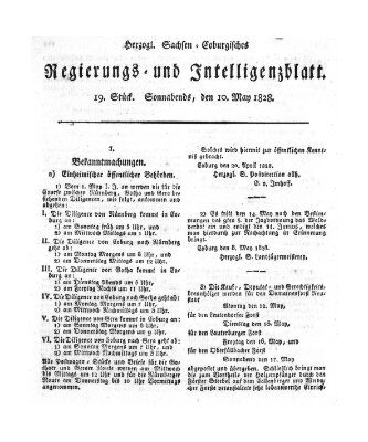 Herzogl.-Sachsen-Coburgisches Regierungs- und Intelligenzblatt (Coburger Regierungs-Blatt) Samstag 10. Mai 1828