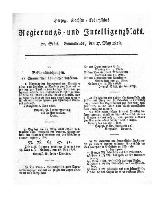 Herzogl.-Sachsen-Coburgisches Regierungs- und Intelligenzblatt (Coburger Regierungs-Blatt) Samstag 17. Mai 1828