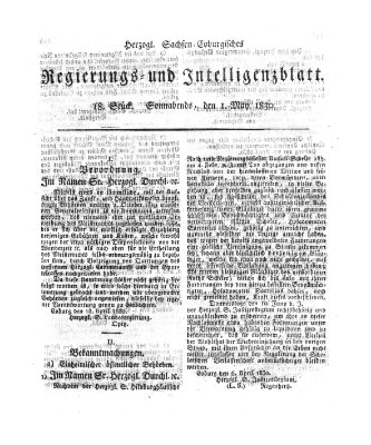 Herzogl.-Sachsen-Coburgisches Regierungs- und Intelligenzblatt (Coburger Regierungs-Blatt) Samstag 1. Mai 1830