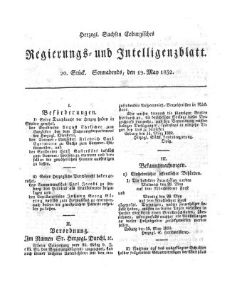 Herzogl.-Sachsen-Coburgisches Regierungs- und Intelligenzblatt (Coburger Regierungs-Blatt) Samstag 19. Mai 1832