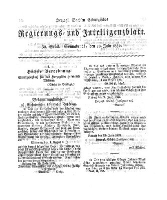 Herzogl.-Sachsen-Coburgisches Regierungs- und Intelligenzblatt (Coburger Regierungs-Blatt) Samstag 28. Juli 1832