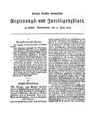 Herzogl.-Sachsen-Coburgisches Regierungs- und Intelligenzblatt (Coburger Regierungs-Blatt) Samstag 11. Juli 1835