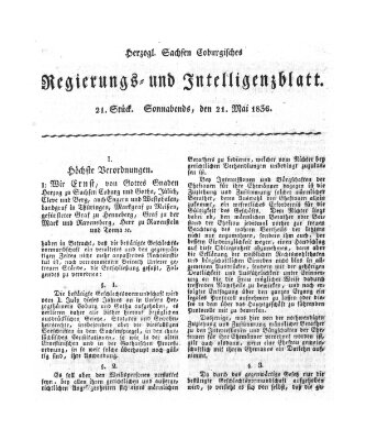 Herzogl.-Sachsen-Coburgisches Regierungs- und Intelligenzblatt (Coburger Regierungs-Blatt) Samstag 21. Mai 1836