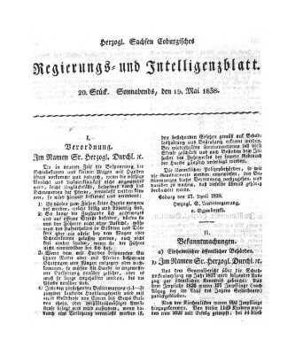 Herzogl.-Sachsen-Coburgisches Regierungs- und Intelligenzblatt (Coburger Regierungs-Blatt) Samstag 19. Mai 1838