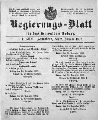 Regierungs-Blatt für das Herzogtum Coburg (Coburger Regierungs-Blatt) Samstag 2. Januar 1897