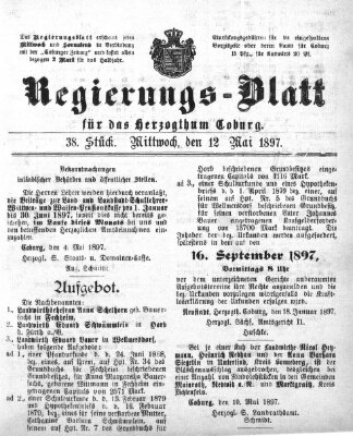 Regierungs-Blatt für das Herzogtum Coburg (Coburger Regierungs-Blatt) Mittwoch 12. Mai 1897