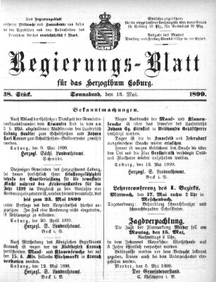 Regierungs-Blatt für das Herzogtum Coburg (Coburger Regierungs-Blatt) Samstag 13. Mai 1899