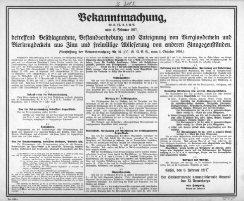 Regierungs-Blatt für das Herzogtum Coburg (Coburger Regierungs-Blatt) Donnerstag 8. Februar 1917