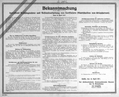 Regierungs-Blatt für das Herzogtum Coburg (Coburger Regierungs-Blatt) Samstag 14. April 1917